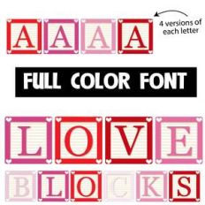 love blocks color font