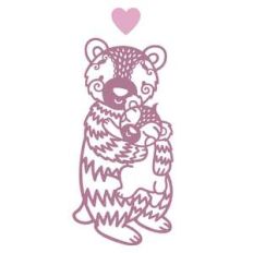 mama and baby bear hug