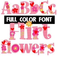 flirt flowers color font