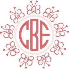 bee monogram frame