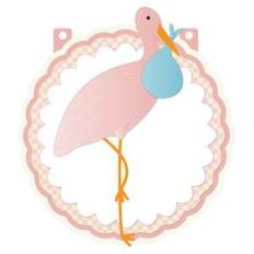 it's a girl banner piece - pink stork