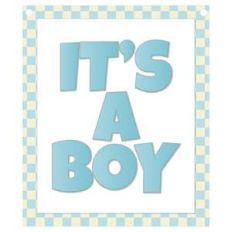 it's a boy banner piece - blue gingham frame