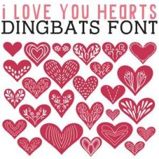 cg i love you hearts dingbats