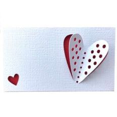 3d polka dot hearts place card