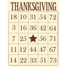 thanksgiving bingo card