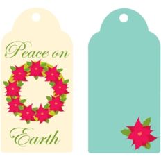 set of 2 illustrated christmas tags