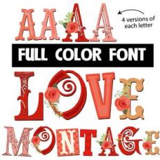 love montage color font