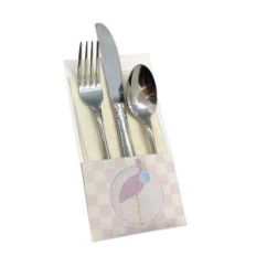 pink silverware holder - baby party accessories