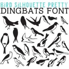 cg bird silhouette pretty dingbats