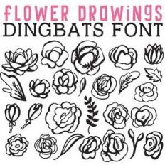 cg flower drawings dingbats