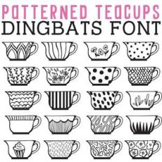 cg patterned teacups dingbats