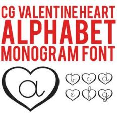 cg valentine heart monogram