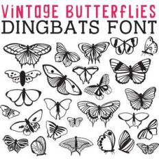 cg vintage butterflies dingbats