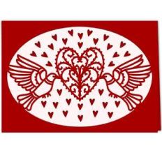 flying doves heart card