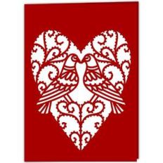 two doves heart card