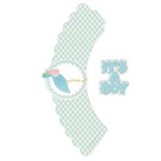 blue cupcake wrapper and topper - baby party accessories