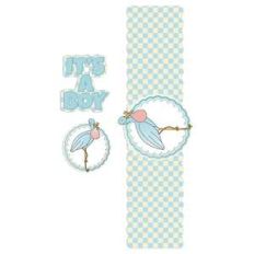 blue water bottle label - baby party accessories