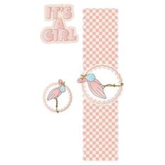 pink water bottle label - baby party accessories