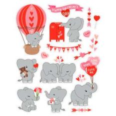 valentine's day elephant stickers