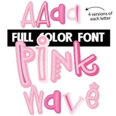 pink wave color font