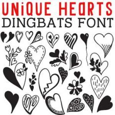 cg unique hearts dingbats