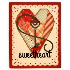 heart patches doily rectangle card
