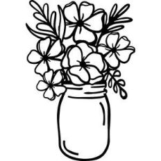 flowers in mason jar