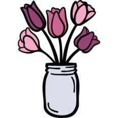 tulips in mason jar