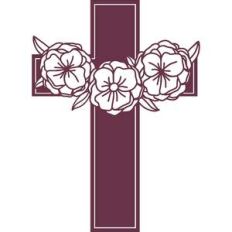 christian cross with flowers