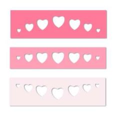 3 cutout hearts borders