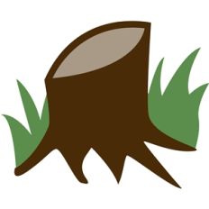 stump and grass