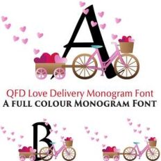 qfd love delivery color monogram font