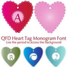 qfd heart tag monogram font