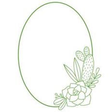 succulent oval frame