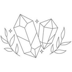 crystals and foliage arrangement
