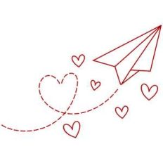 heart paper plane