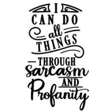 i can do all through sarcasm and profanity