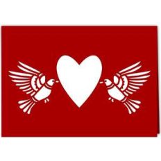 flying doves heart aperture card