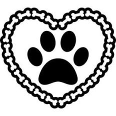 heart bones and paw