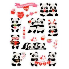 valentine's day kawaii panda stickers