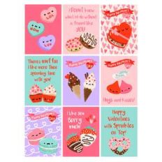 kawaii sweet treats friend valentine cards