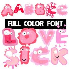 love sick color font
