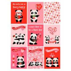 kawaii panda valentine's day cards