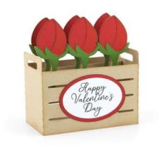 box card crate valentine roses