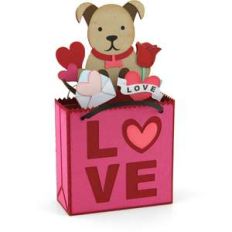 box card shopping bag valentine dog