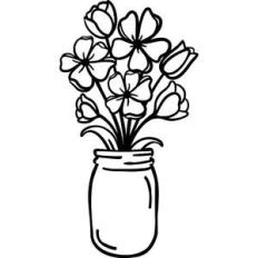 flowers in mason jar
