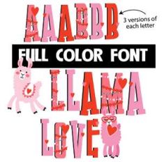 llama love color font