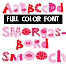 smorgasbord smooch color font