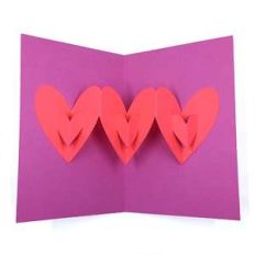 3d hearts pop up card