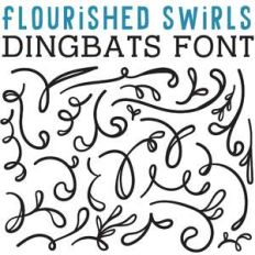 cg flourishly swirls dingbats